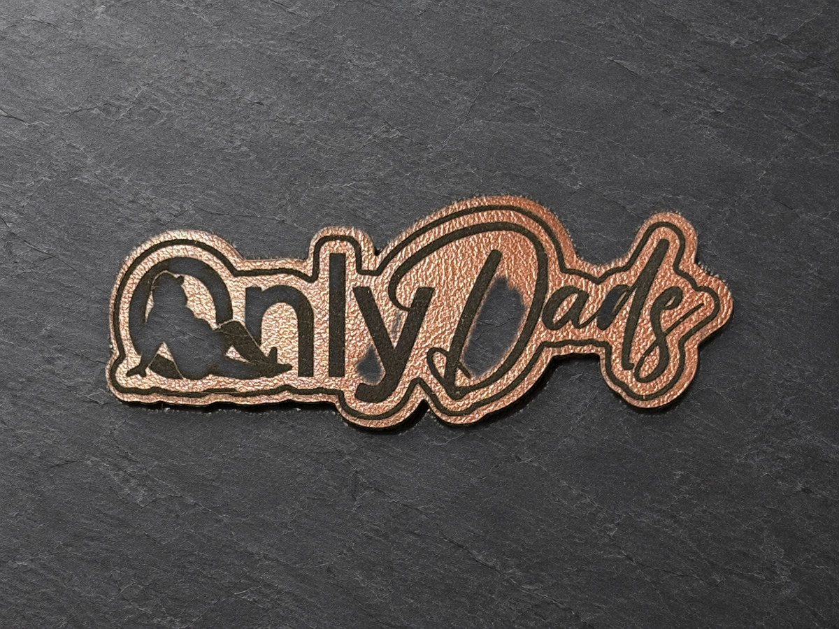 Only Dads patch, copper script cutout patch
