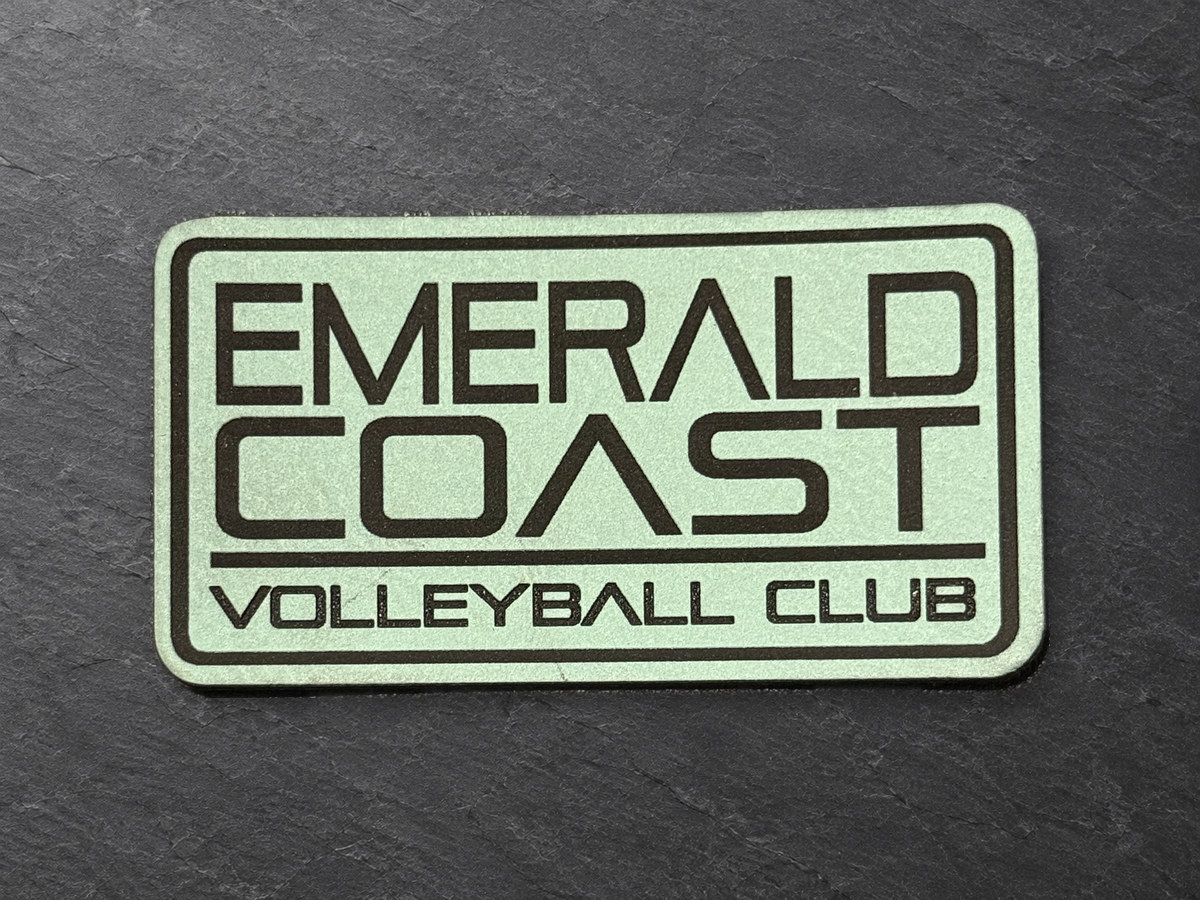 Emerald Coast Volleyball Club patch, green and light rectangular patch