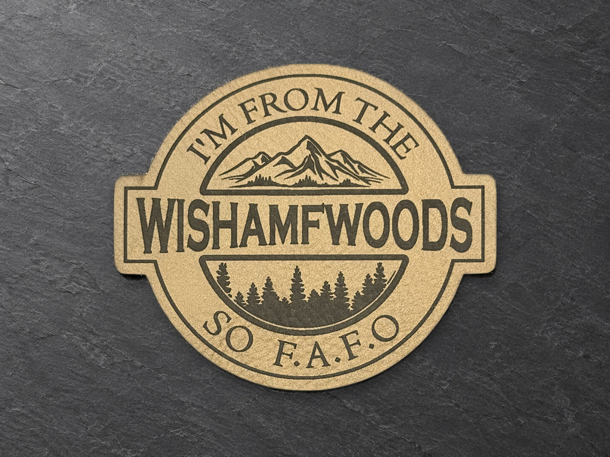 Wishamfwoods patch, light badge-shaped patch