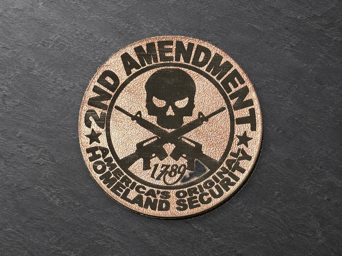 2nd Amendment patch, round copper patch