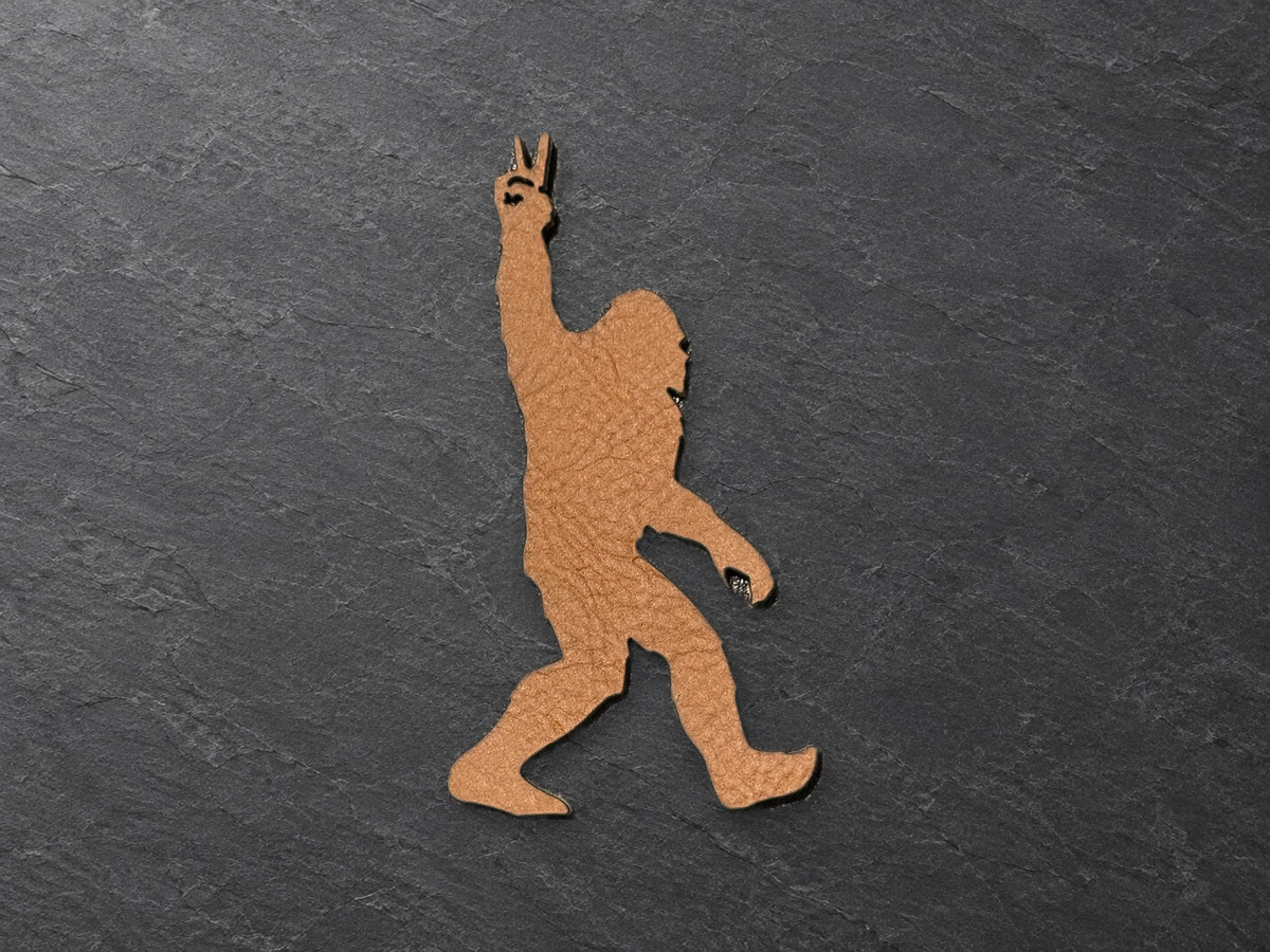 Sasquatch silhouette patch, copper cutout patch