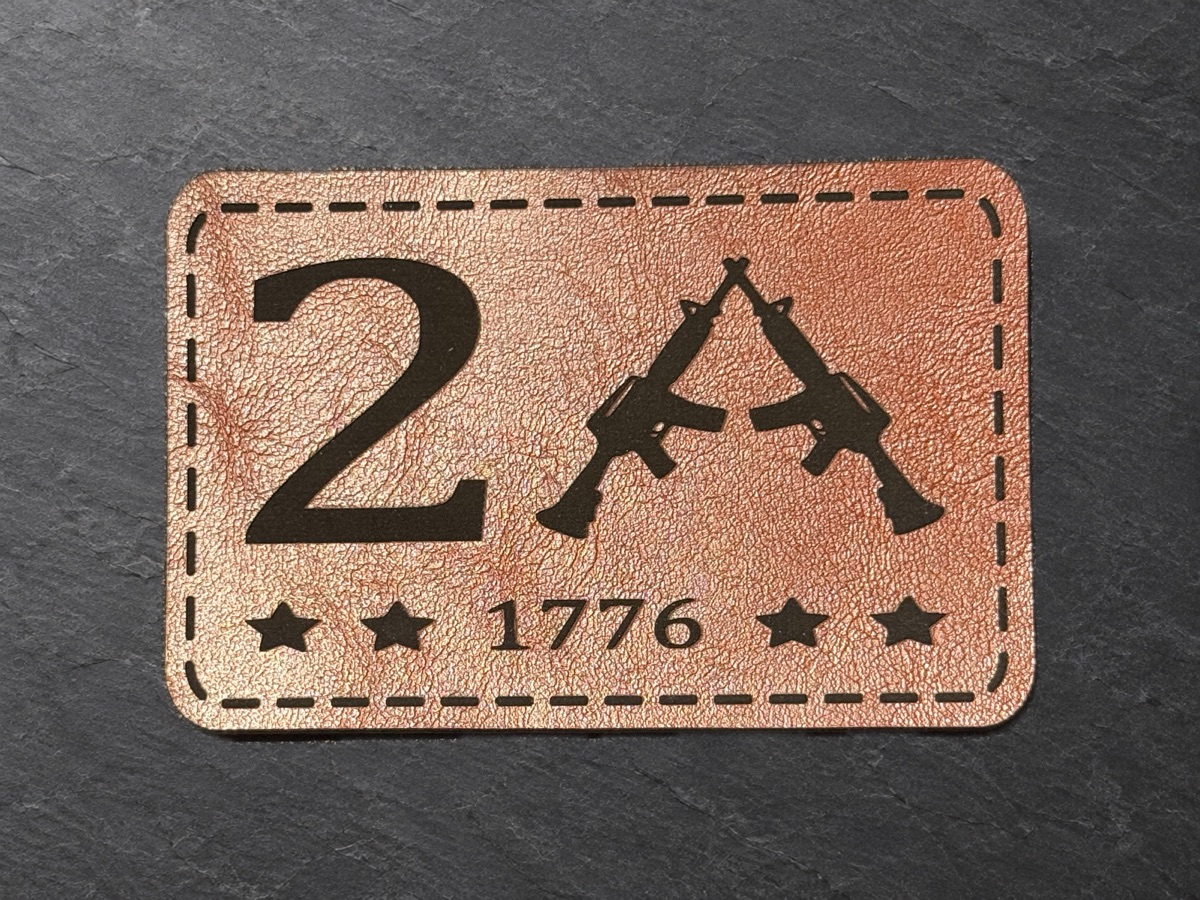2A 1776 patch, copper rectangular patch